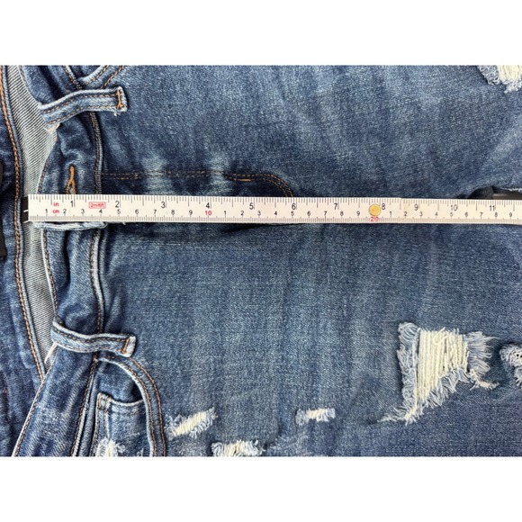 Judy Blue Distressed Denim Shorts Womens Large Blue Cutoff Frayed Hem EUC - Picture 4 of 9